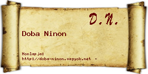 Doba Ninon névjegykártya